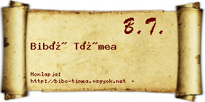 Bibó Tímea névjegykártya